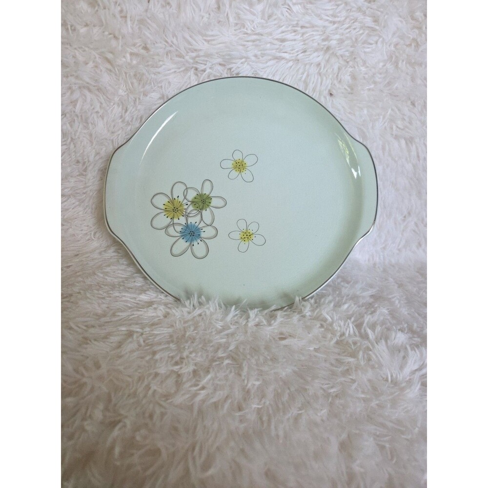 Nobility Permaware Mist 12 Inch Plater 1950s MCM Atomic Daisies